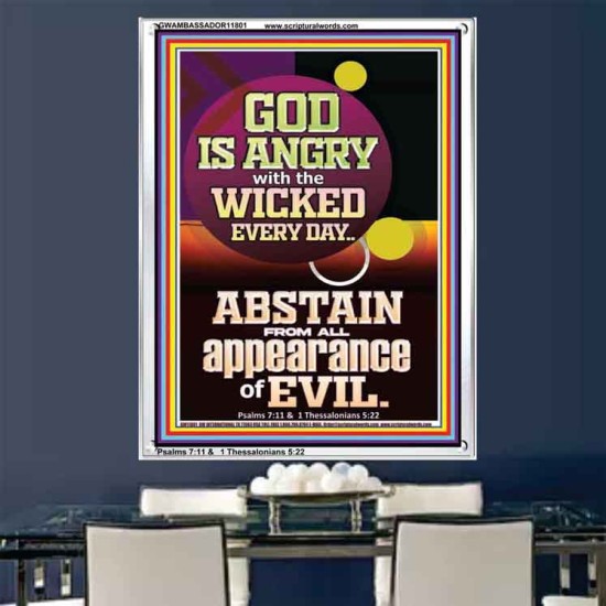 GOD IS ANGRY WITH THE WICKED EVERY DAY ABSTAIN FROM EVIL  Scriptural Décor  GWAMBASSADOR11801  