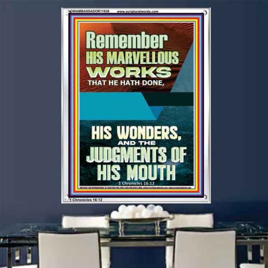 HIS MARVELLOUS WONDERS AND THE JUDGEMENTS OF HIS MOUTH  Custom Modern Wall Art  GWAMBASSADOR11839  