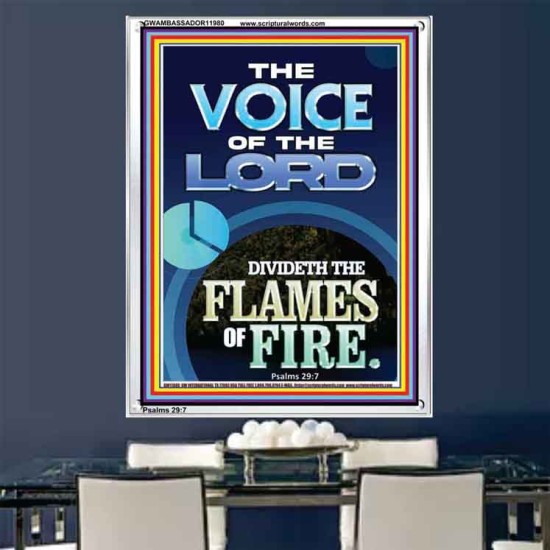 THE VOICE OF THE LORD DIVIDETH THE FLAMES OF FIRE  Christian Portrait Art  GWAMBASSADOR11980  