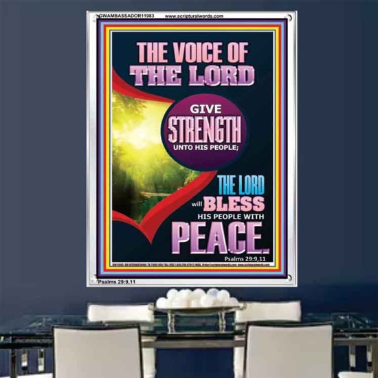 THE VOICE OF THE LORD GIVE STRENGTH UNTO HIS PEOPLE  Bible Verses Portrait  GWAMBASSADOR11983  