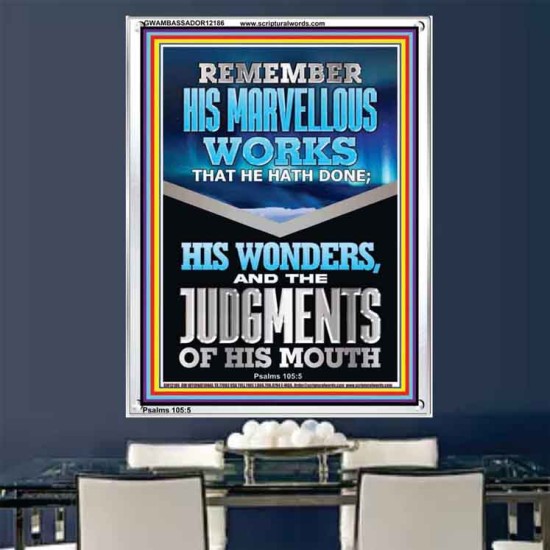 REMEMBER HIS MARVELLOUS WORKS  Christian Wall Décor  GWAMBASSADOR12186  