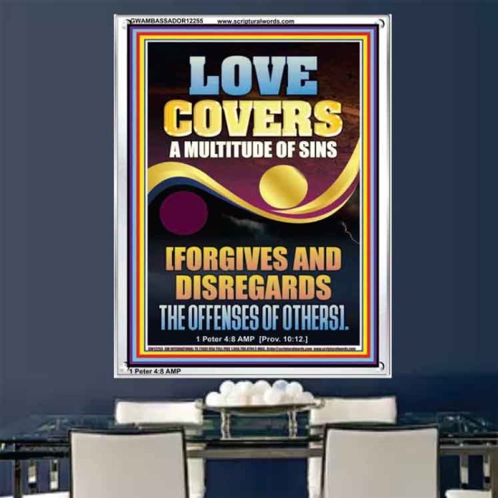 LOVE COVERS A MULTITUDE OF SINS  Christian Art Portrait  GWAMBASSADOR12255  