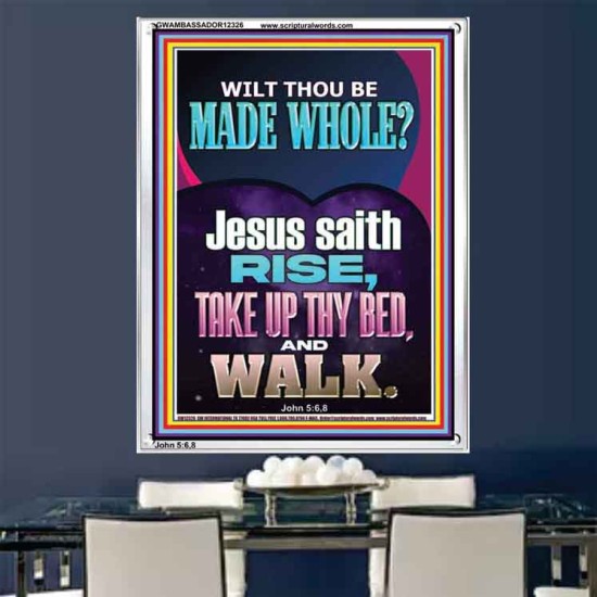 RISE TAKE UP THY BED AND WALK  Custom Wall Scripture Art  GWAMBASSADOR12326  