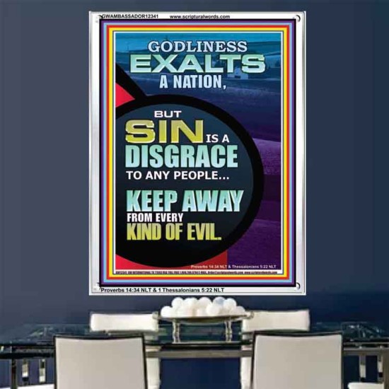 GODLINESS EXALTS A NATION SIN IS A DISGRACE  Custom Inspiration Scriptural Art Portrait  GWAMBASSADOR12341  