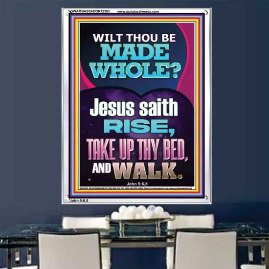 RISE TAKE UP THY BED AND WALK  Bible Verse Portrait Art  GWAMBASSADOR12383  