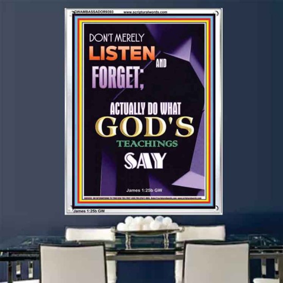 DO WHAT GOD'S TEACHINGS SAY  Children Room Portrait  GWAMBASSADOR9393  