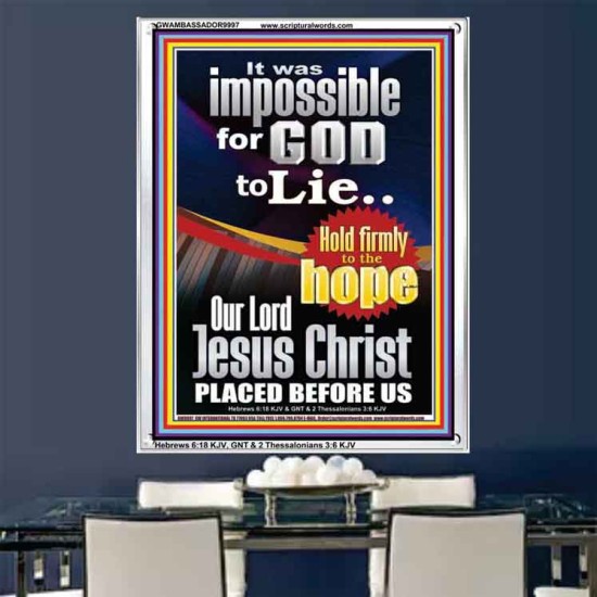 IMPOSSIBLE FOR GOD TO LIE  Children Room Portrait  GWAMBASSADOR9997  