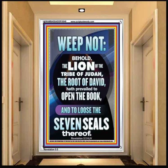 WEEP NOT THE LION OF THE TRIBE OF JUDAH HAS PREVAILED  Large Portrait  GWAMBASSADOR10040  