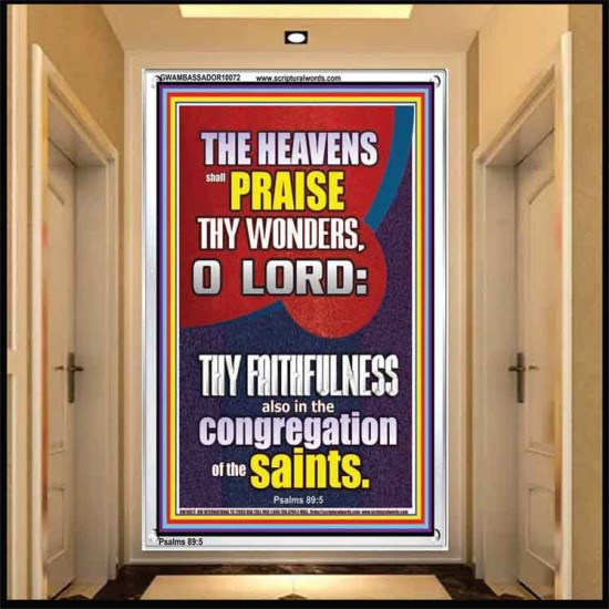 THE HEAVENS SHALL PRAISE THY WONDERS O LORD ALMIGHTY  Christian Quote Picture  GWAMBASSADOR10072  