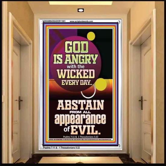 GOD IS ANGRY WITH THE WICKED EVERY DAY ABSTAIN FROM EVIL  Scriptural Décor  GWAMBASSADOR11801  