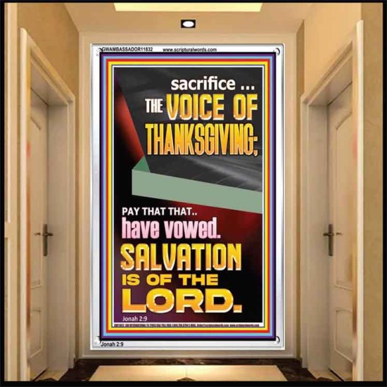 SACRIFICE THE VOICE OF THANKSGIVING  Custom Wall Scripture Art  GWAMBASSADOR11832  