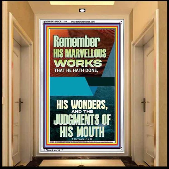 HIS MARVELLOUS WONDERS AND THE JUDGEMENTS OF HIS MOUTH  Custom Modern Wall Art  GWAMBASSADOR11839  