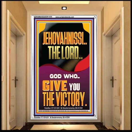 JEHOVAH NISSI THE LORD WHO GIVE YOU VICTORY  Bible Verses Art Prints  GWAMBASSADOR11970  