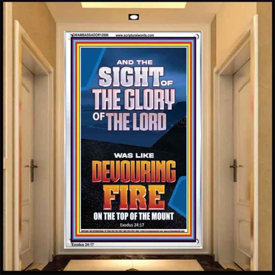 THE SIGHT OF THE GLORY OF THE LORD WAS LIKE DEVOURING FIRE  Christian Paintings  GWAMBASSADOR12000  