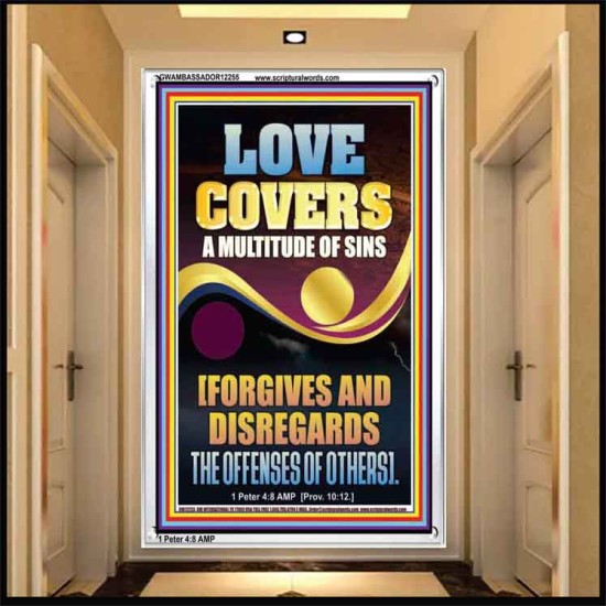 LOVE COVERS A MULTITUDE OF SINS  Christian Art Portrait  GWAMBASSADOR12255  