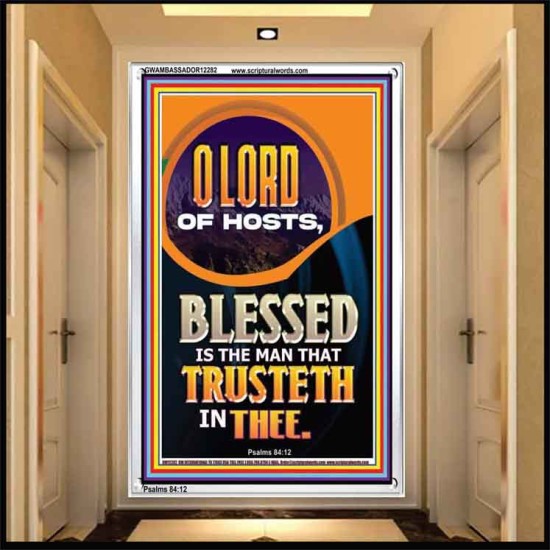 BLESSED IS THE MAN THAT TRUSTETH IN THEE  Scripture Art Prints Portrait  GWAMBASSADOR12282  