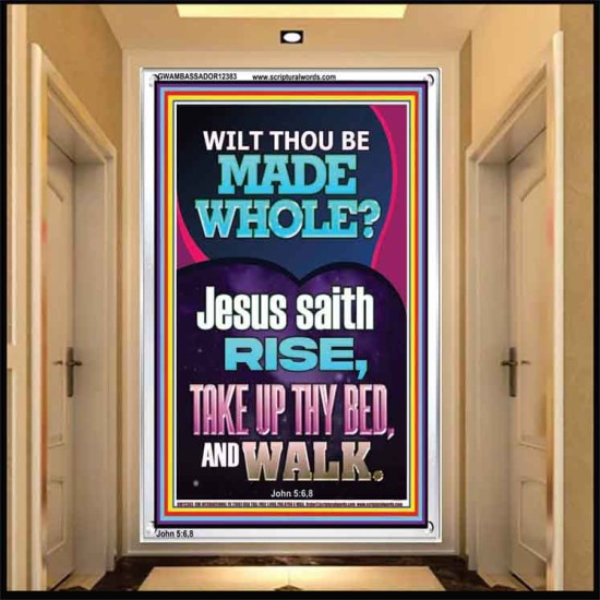 RISE TAKE UP THY BED AND WALK  Bible Verse Portrait Art  GWAMBASSADOR12383  