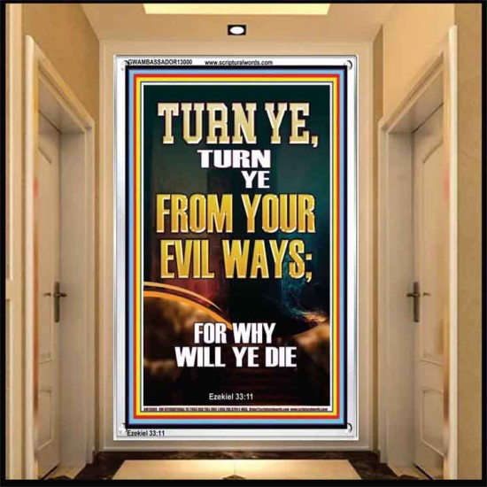 TURN YE FROM YOUR EVIL WAYS  Scripture Wall Art  GWAMBASSADOR13000  