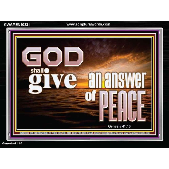 LORD GOD ALMIGHTY GIVE YOU ANSWER OF PEACE  Bible Verse for Home Acrylic Frame  GWAMEN10331  