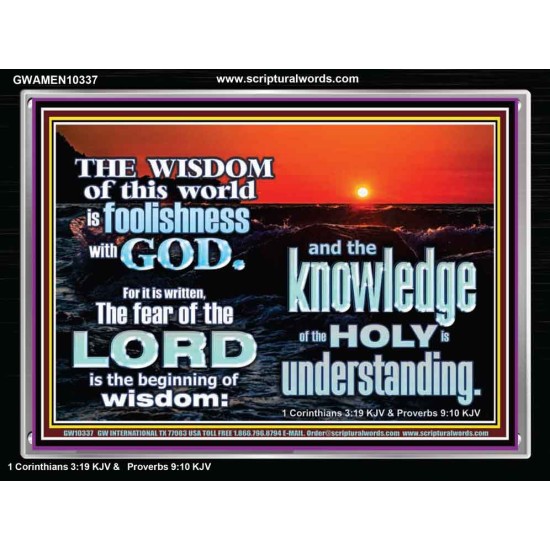 THE FEAR OF THE LORD BEGINNING OF WISDOM  Inspirational Bible Verses Acrylic Frame  GWAMEN10337  