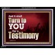 IT SHALL TURN TO YOU FOR A TESTIMONY  Inspirational Bible Verse Acrylic Frame  GWAMEN10339  
