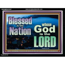 BLESSED IS THE NATION WHOSE GOD IS LORD  Righteous Living Christian Picture  GWAMEN10357  
