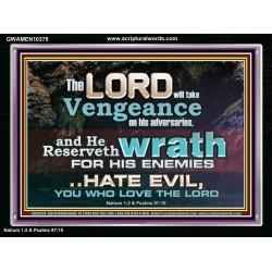 HATE EVIL YOU WHO LOVE THE LORD  Children Room Wall Acrylic Frame  GWAMEN10378  "33x25"