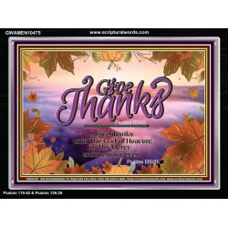 GIVE THANKS TO THE GOD OF HEAVEN JEHOVAH  Christian Artwork  GWAMEN10475  