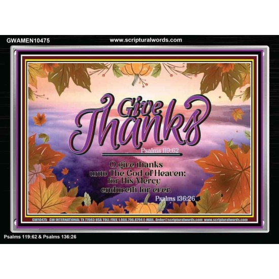 GIVE THANKS TO THE GOD OF HEAVEN JEHOVAH  Christian Artwork  GWAMEN10475  