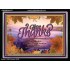 GIVE THANKS TO THE GOD OF HEAVEN JEHOVAH  Christian Artwork  GWAMEN10475  "33x25"