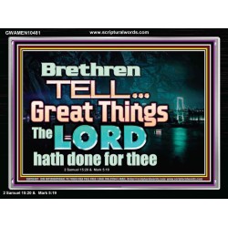THE LORD DOETH GREAT THINGS  Bible Verse Acrylic Frame  GWAMEN10481  "33x25"
