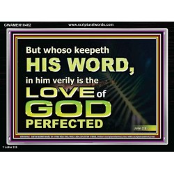 THOSE WHO KEEP THE WORD OF GOD ENJOY HIS GREAT LOVE  Bible Verses Wall Art  GWAMEN10482  "33x25"