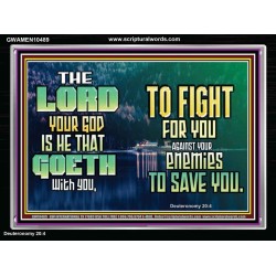 THE LORD IS WITH YOU TO SAVE YOU  Christian Wall Décor  GWAMEN10489  "33x25"