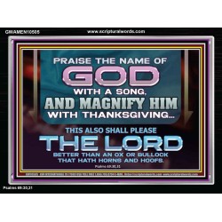 MAGNIFY THE LORD WITH THANKSGIVING  Contemporary Christian Wall Art Acrylic Frame  GWAMEN10505  