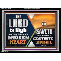 BROKEN HEART AND CONTRITE SPIRIT PLEASED THE LORD  Unique Power Bible Picture  GWAMEN10522  "33x25"