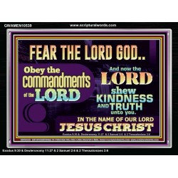 OBEY THE COMMANDMENT OF THE LORD  Contemporary Christian Wall Art Acrylic Frame  GWAMEN10539  "33x25"