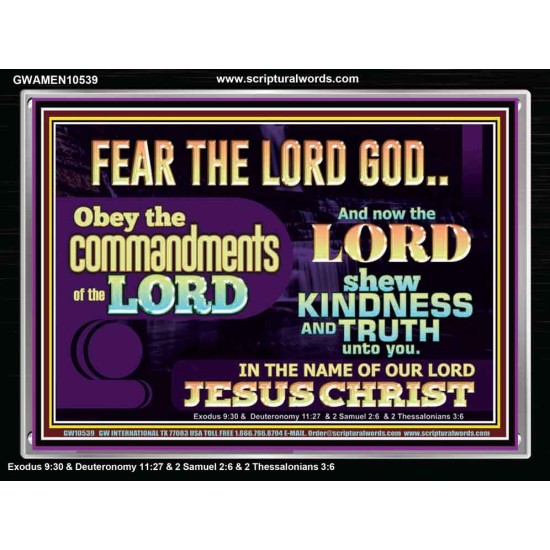 OBEY THE COMMANDMENT OF THE LORD  Contemporary Christian Wall Art Acrylic Frame  GWAMEN10539  