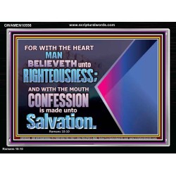 TRUSTING WITH THE HEART LEADS TO RIGHTEOUSNESS  Christian Quotes Acrylic Frame  GWAMEN10556  "33x25"