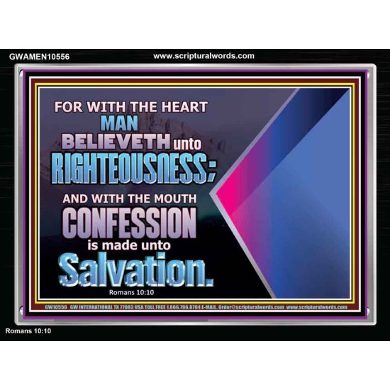 TRUSTING WITH THE HEART LEADS TO RIGHTEOUSNESS  Christian Quotes Acrylic Frame  GWAMEN10556  