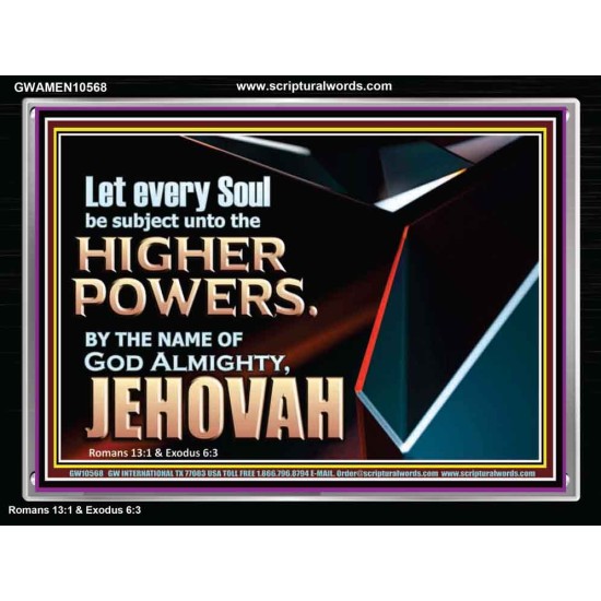 JEHOVAH ALMIGHTY THE GREATEST POWER  Contemporary Christian Wall Art Acrylic Frame  GWAMEN10568  