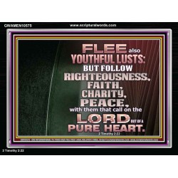 FOLLOW RIGHTEOUSNESS  Scriptural Wall Art  GWAMEN10575  "33x25"