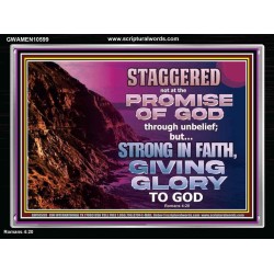 STAGGERED NOT AT THE PROMISE OF GOD  Custom Wall Art  GWAMEN10599  "33x25"