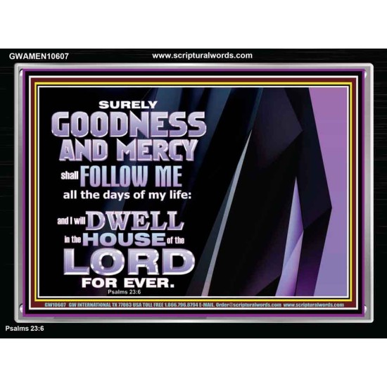 SURELY GOODNESS AND MERCY SHALL FOLLOW ME  Custom Wall Scripture Art  GWAMEN10607  