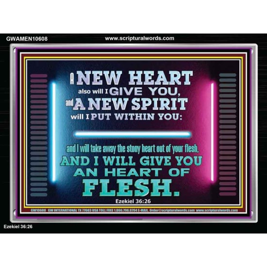A NEW HEART ALSO WILL I GIVE YOU  Custom Wall Scriptural Art  GWAMEN10608  