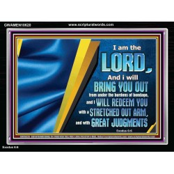 I WILL REDEEM YOU WITH A STRETCHED OUT ARM  New Wall Décor  GWAMEN10620  "33x25"