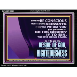 DOING THE DESIRE OF GOD LEADS TO RIGHTEOUSNESS  Bible Verse Acrylic Frame Art  GWAMEN10628  