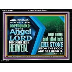 A GREAT EARTHQUAKE AND THE ANGEL OF THE LORD DESCENDED FROM HEAVEN  Unique Scriptural Picture  GWAMEN10645  "33x25"