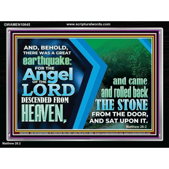 A GREAT EARTHQUAKE AND THE ANGEL OF THE LORD DESCENDED FROM HEAVEN  Unique Scriptural Picture  GWAMEN10645  