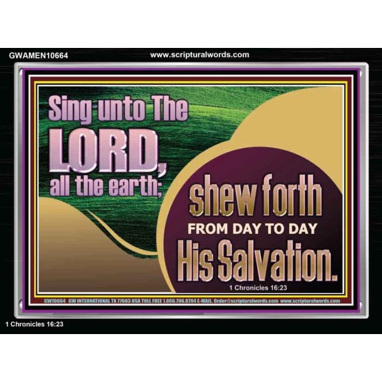 TESTIFY OF HIS SALVATION DAILY  Unique Power Bible Acrylic Frame  GWAMEN10664  