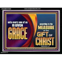 A GIVEN GRACE ACCORDING TO THE MEASURE OF THE GIFT OF CHRIST  Children Room Wall Acrylic Frame  GWAMEN10669  "33x25"